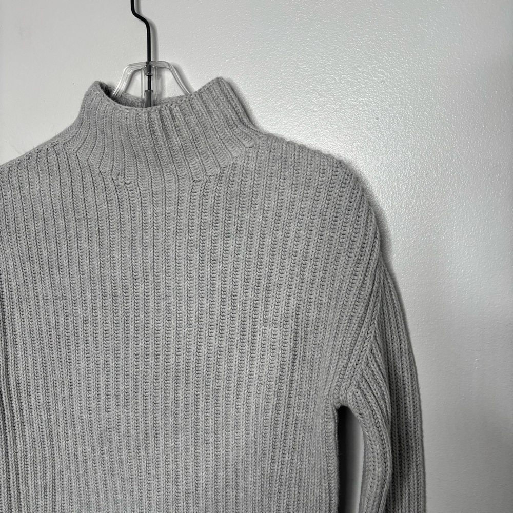 GAP Ribbed Mock Neck Sweater XS Gray 100% Cotton Classic - Picture 5 of 8